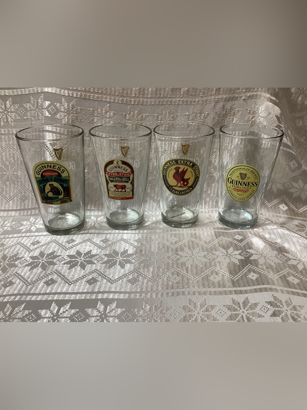 Guinness Pint Glass Set with Multi-Label Graphics - Clear